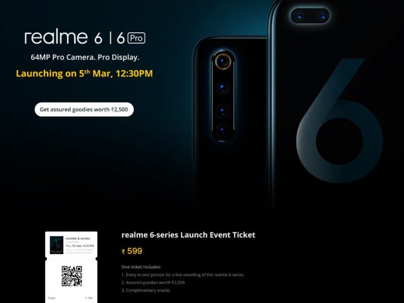Realme 6 Pro with FHD+ 90Hz display, 64MP quad rear cameras, 20x zoom, 30W fast charging and realme 6 launching in India on March&nbsp;5